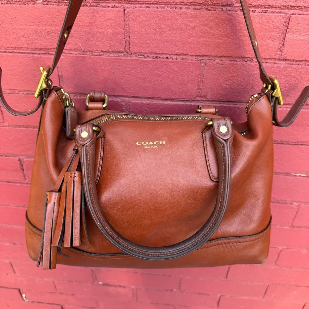 Vtg Coach Legacy Candace Carryall Tanned Leather Large Size Tote Satchel Handbag